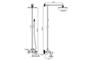 Душевая стойка Cezares Quattro C CVD-01 S - 2