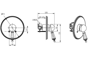 Смеситель Boheme Imperiale Presente 325 С ВНУТРЕННЕЙ ЧАСТЬЮ, для душа - 2