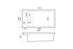 Мойка кухонная Omoikiri Kinaru Artceramic/canyon (4997025) - 2