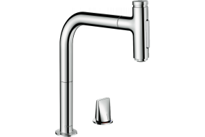 Кухонный смеситель Hansgrohe Metris Select M71 однорычажный, на 2 отверстия, с вытяжным изливом M7120-H200, хром 73819000