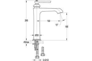 Смеситель Cezares Liberty F LC 01 W0 для раковины - 3