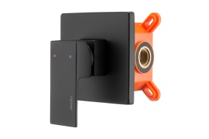 Swedbe Platta Смеситель встраиваемый подключение на 1 выход в монтажном боксе, цвет: черный 5522B