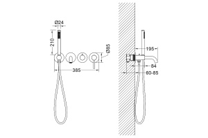 Смеситель встроенный для ванны с душем Timo Saona черный - 2