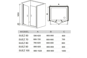 Душевое ограждение River Suez 70 MT (10000006433) - 3