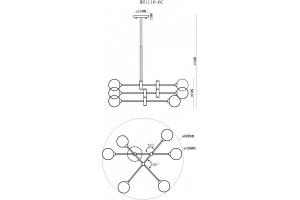 Люстра на штанге MyFar Rita MR1110-6C - 3