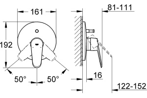 Смеситель Grohe Eurodisc Cosmopolitan 19548LS2 для ванны с душем - 2