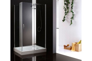 Душевой уголок Cezares Bergamo 90х100 хром стекло прозрачное - 2