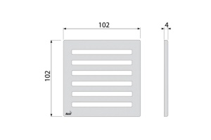 Дизайновая решетка 102×102×5 латунь – хром, MPV003 - 2