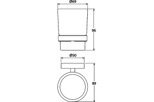 Подстаканник одинарный, матовое стекло, латунь, Calipso, IDDIS, CALMBG1i45 - 2