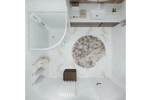 Душевая кабина Triton Риф 90х90 белая стекло матовое - 3