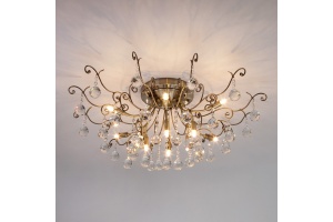 Потолочная люстра Eurosvet Vita 10042/12 античная бронза/прозрачный хрусталь