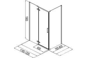 AE32-S-120x80U-CT Aquanet Logic  RC1200, ограждение 1200х800мм, хром, прозр. 6мм (243627) - 3