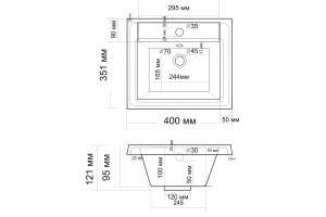 Мебельная раковина Stella Polar Alice 40 белая - 2