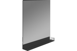 Зеркало STWORKI Нюборг 70 с полкой, черное, прямоугольное, в стиле лофт, настенное - 2