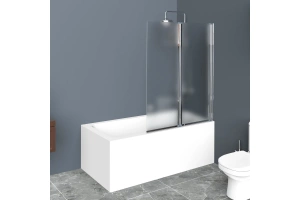 Шторка на ванну BelBagno Uno 100х150 профиль хром стекло рифленое