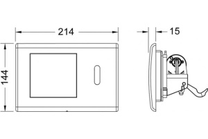 Кнопка смыва TECE Planus 6 V-Batterie 9240351 хром - 3