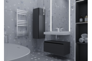 Тумба Armadi Art Flat Valessi Uno-S 80 подвесная черный матовый - 2