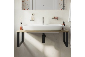 Столешница с раковиной DIWO Элиста 100 светлое дерево, с раковиной Углич 0117