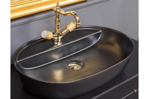 Тумба с раковиной Armadi Art Vallessi Avangarde Linea 100 черная, с накладной раковиной - 2