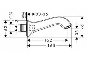 Излив Hansgrohe Metris classic 13413000 для ванны - 2