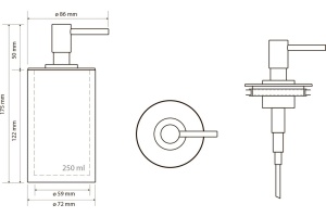 Дозатор для жидкого мыла Bemeta Gamma 145609320 настольный, черный матовый/хром - 2