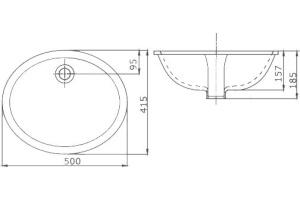 Встраиваемая раковина Ssww  50 см (CL3022) - 3