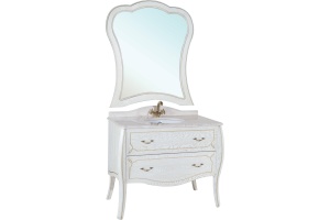 Мебель для ванной Bellezza Грация Люкс 100 белая патина золото