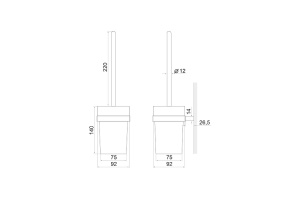 Ершик ддя унитаза подвесной Excellent Riko хром - 3