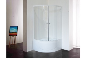 Душевой уголок Royal Bath BK 100х100 с поддоном профиль белый стекло прозрачное - 2