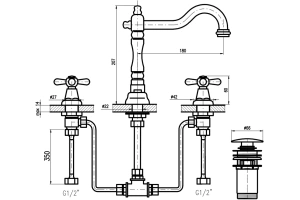 Смеситель для раковины Rav Slezak Morava retro бронза - 3