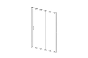 Душевая дверь в нишу Vincea Alpha 150х190 профиль брашированное золото стекло прозрачное  - 3