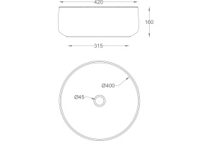 Раковина накладная ArtCeram Cognac 42 серый матовый (COL001 15;00) - 3