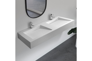 Раковина подвесная ABBER Stein AS2643-1.5 двойная, белая матовая