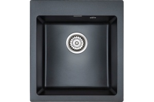 Мойка кухонная Paulmark Zemar PM104651-BLM черный металлик