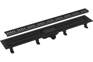 Душевой лоток AlcaPlast APZ10BLACK 650 с решеткой и опорами