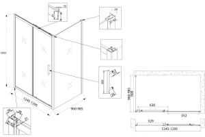 Душевой уголок Veconi Rovigo RV-072 130x100 профиль хром (RV072-130100-01-C4) - 3