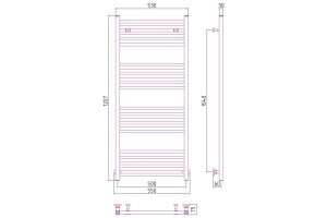 Полотенцесушитель водяной ДР МОДУС 1200х500 (Без покрытия) - 3