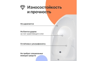 Акриловая ванна DIWO Сочи 170x95 R с каркасом - 3