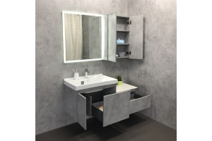 Мебель для ванной Comforty Осло 80, подвесная, бетон светлый - 3