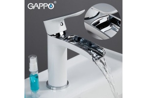 Смеситель для раковины Gappo хром белый