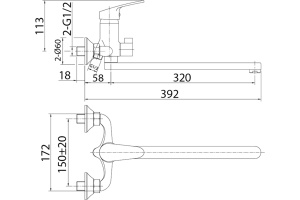 Смеситель Milardo Simp SIMSB02M10 универсальный - 3