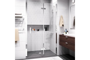 Душевая дверь в нишу Wasserkraft Aller 120х200 R профиль хром стекло прозрачное - 2