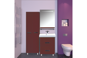 Джулия - 65 Зеркало  с полочкой 12 мм бордовое - 2