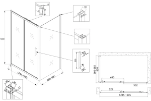 Душевой уголок Veconi Rovigo RV-072 130x70 профиль хром (RV072-13070-01-C4) - 3