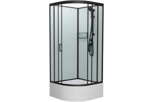 Душевая кабина Frank 100х100 черная стекло прозрачное