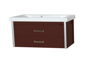 Джулия QVATRO -105 Тумба с 2 ящ. подвесная бордовая