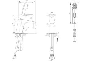 Смеситель Bravat Line F15299C-2 для раковины с гигиеническим душем - 2