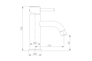 Смеситель для раковины ABBER Wasser Kreis черный матовый (AF8110B) - 3