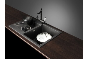 Мойка кухонная Omoikiri Sakaime 86-2-BL черная - 3