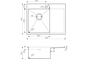 Мойка кухонная Omoikiri Akisame 65-GM-L 4973097 вороненая сталь - 2